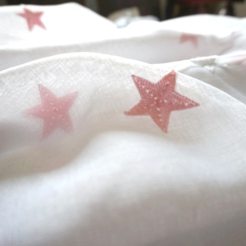 Five Pointed Star Embroidery Window Screen Cartoon Children′ S Room Small and Fresh Living Room Bedroom Float Window Finished Product